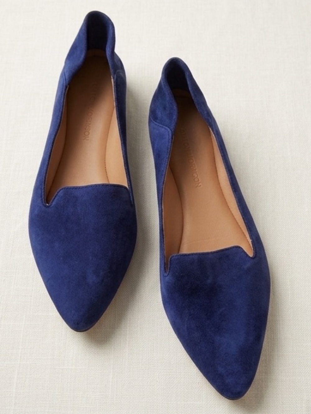 Sigerson Morrison Blue Suede Pointed Toe Flats 7